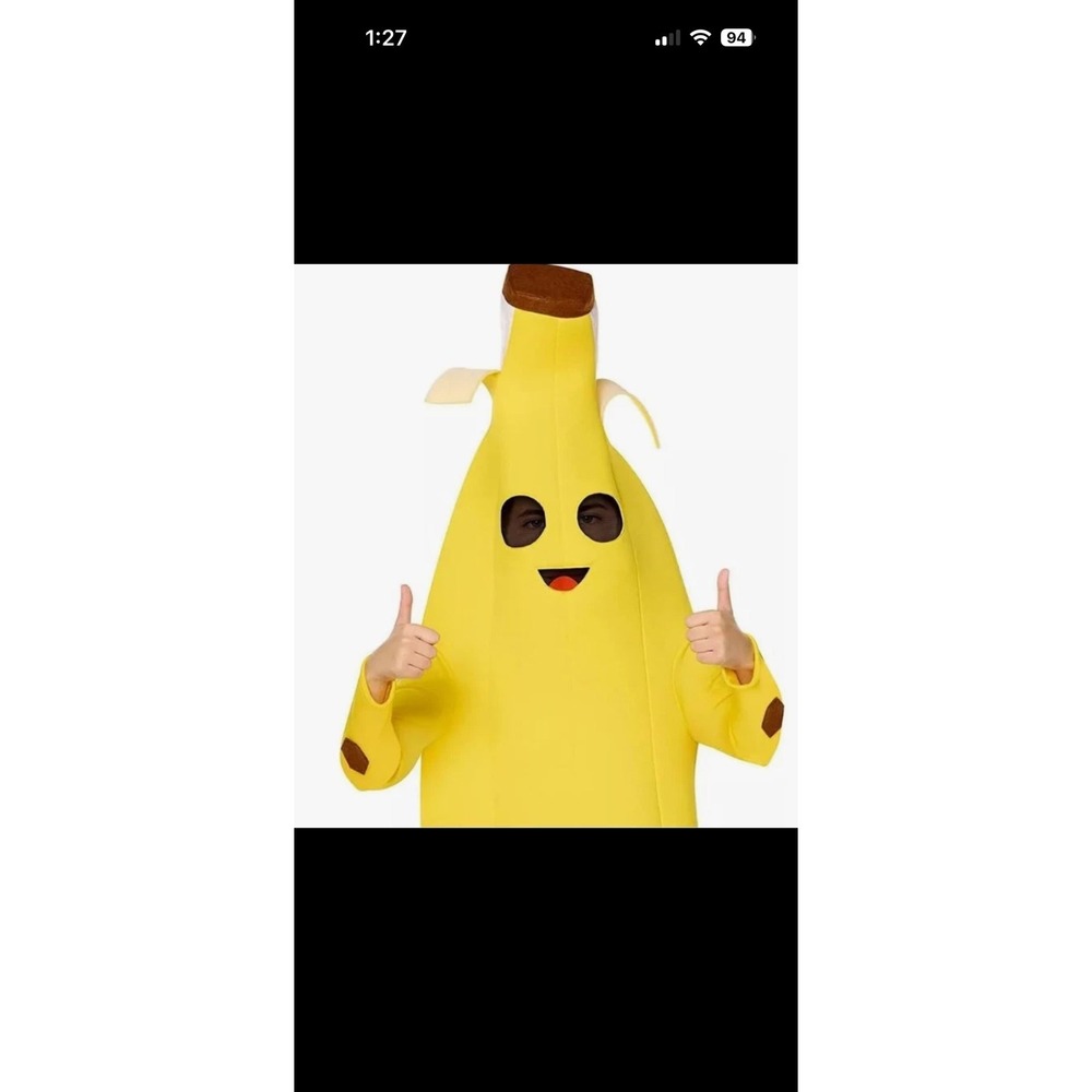 InSpirit Fortnite Yellow Peely Banana Halloween Costume Unisex Youth Med 8-10
